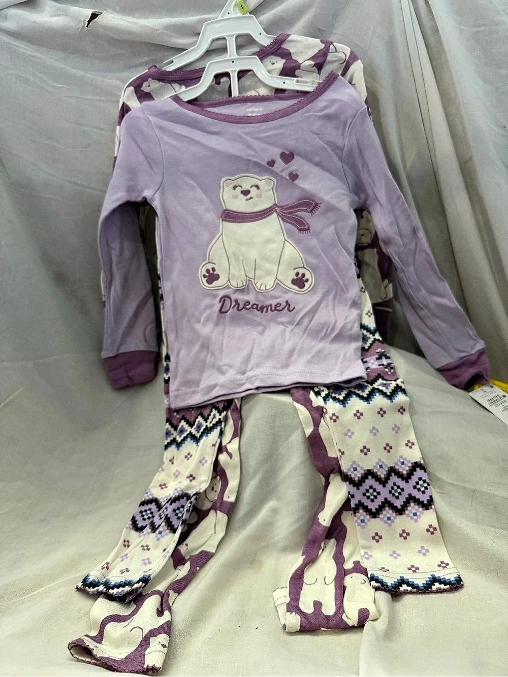 Carter's Girls Pajama Set Purple & White 4T NWT